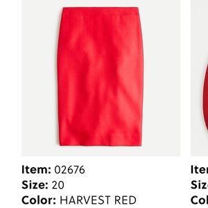 J. Crew Harvest Red Pencil Skirt